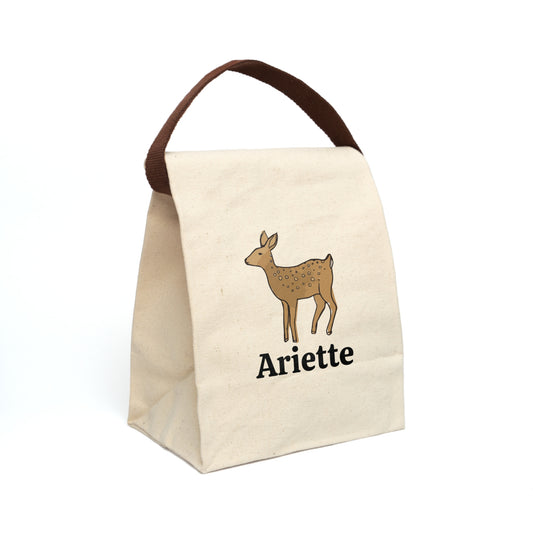 Canvas Lunch Bag Deer Personalized Lunch Bag with Strap Kids Lunch Bag for School