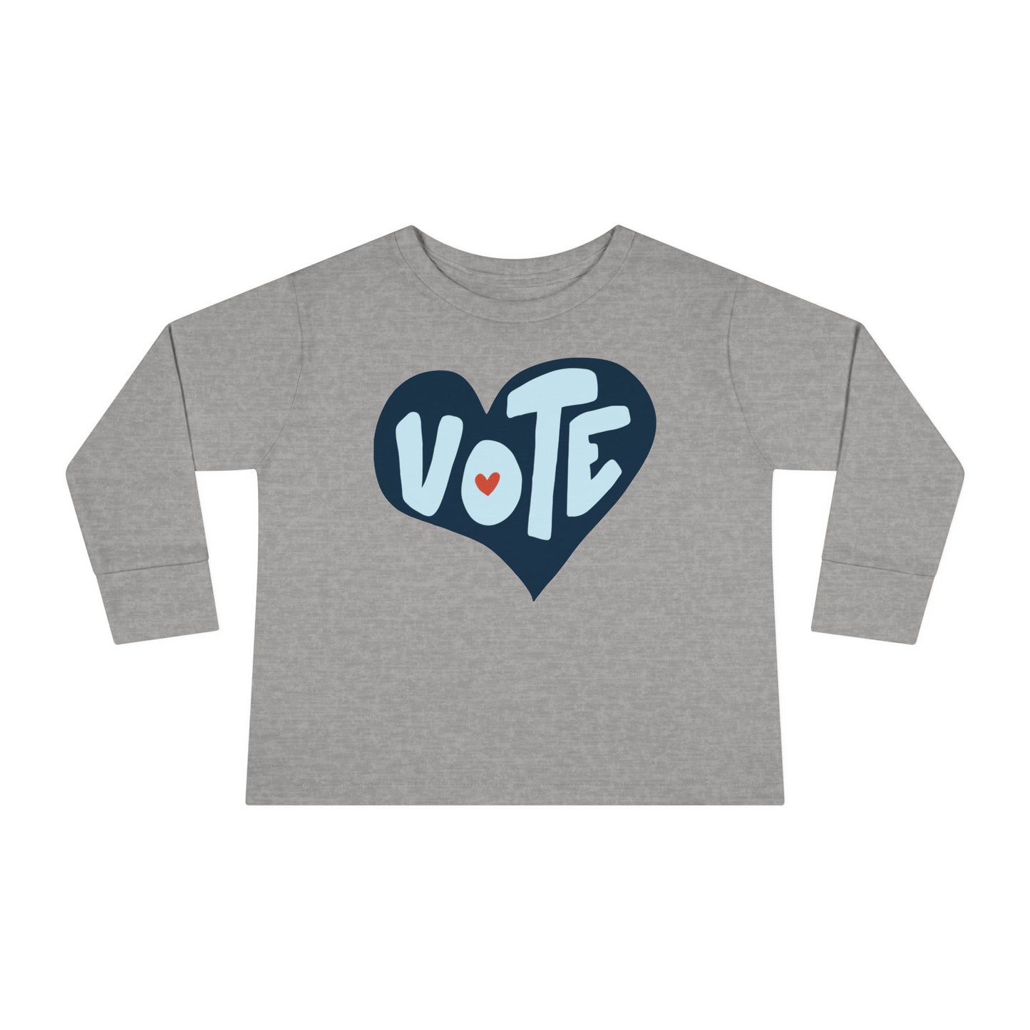 Toddler Vote Shirt Long Sleeve Tee - Kids Political Election Activism Campaign Youth Top, Child Democracy Rally Apparel, Boys Girls Voting