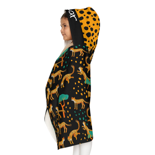 Cheetah Personalized Kids Hooded Towel, Cheetah Pattern, Youth Hooded Towel, Personalized Gift, Cheetah Towel with Name, Hooded Name Towel