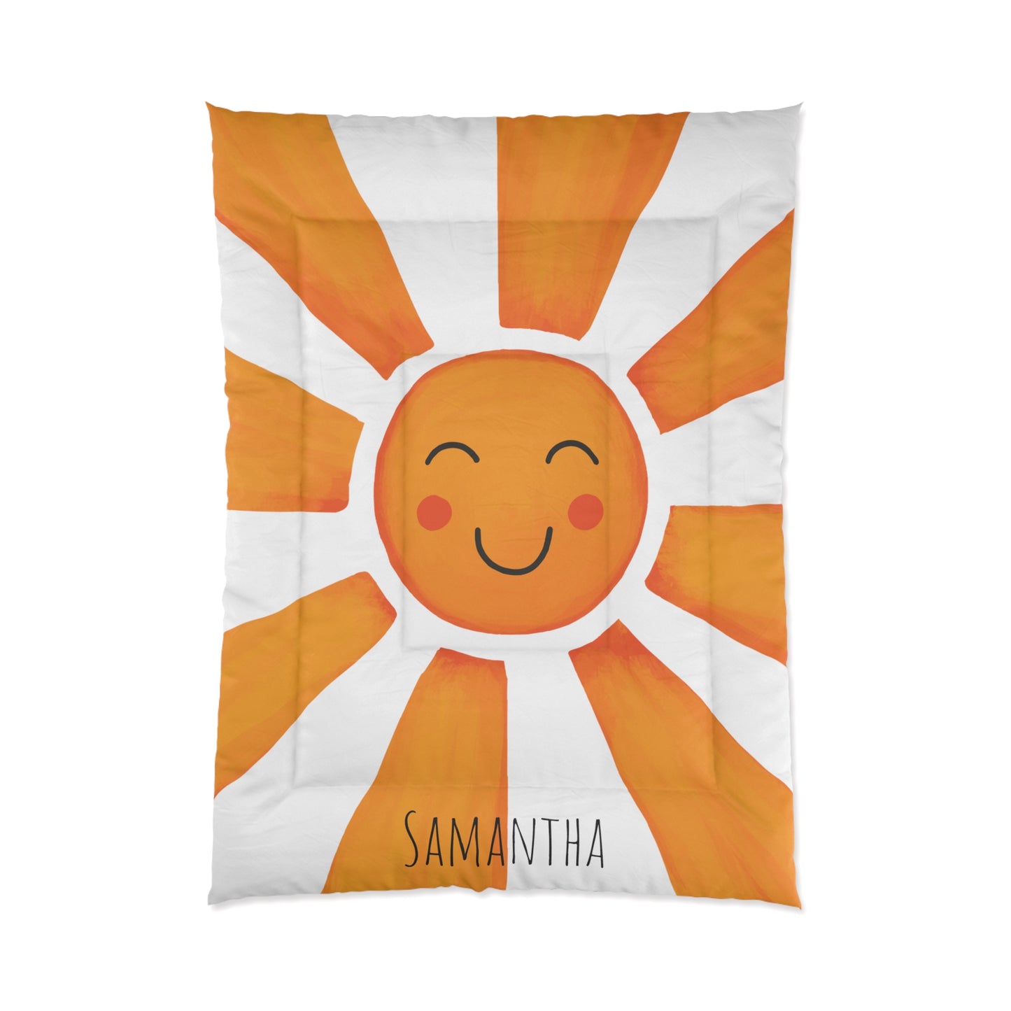 Sunshine Comforter, Cute Sun Bedspread, Quilted Bedspread