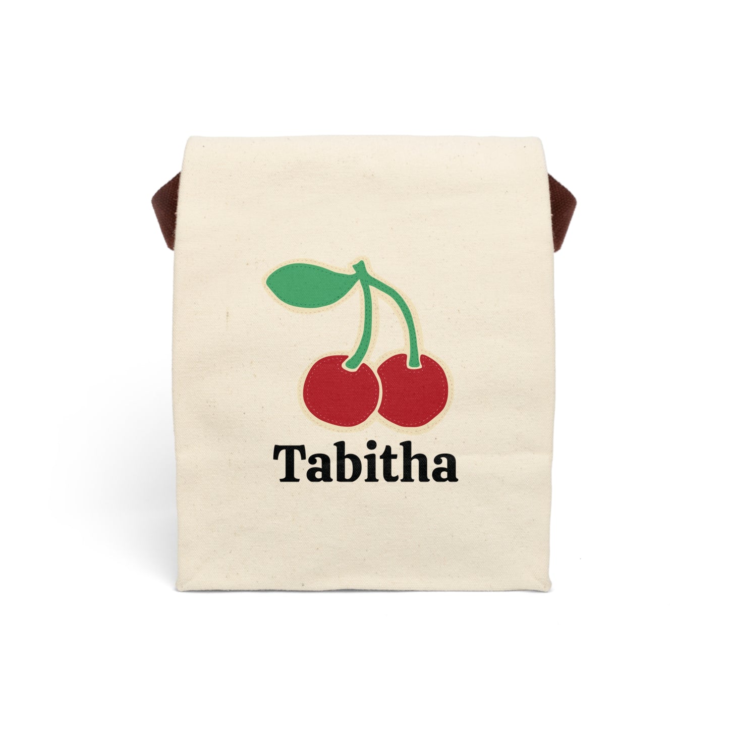 Canvas Lunch Bag Cherry Personalized Lunch Bag with Strap Kids Lunch Bag for School