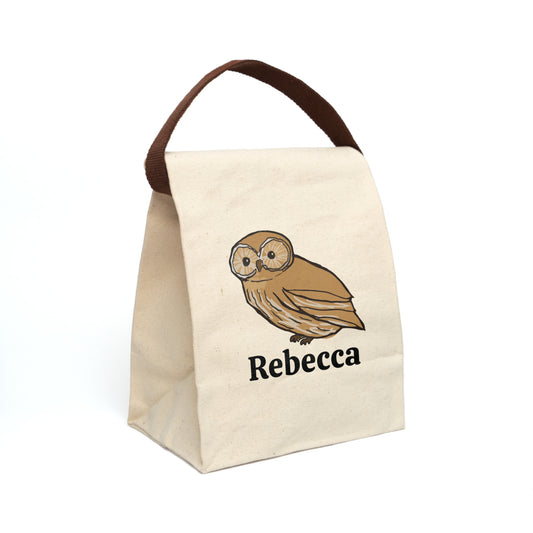 Canvas Lunch Bag Owl Personalized Lunch Bag with Strap Kids Lunch Bag for School