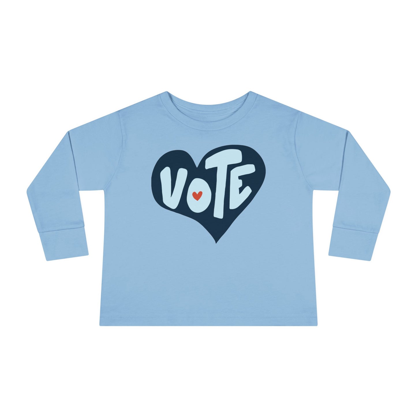 Toddler Vote Shirt Long Sleeve Tee - Kids Political Election Activism Campaign Youth Top, Child Democracy Rally Apparel, Boys Girls Voting