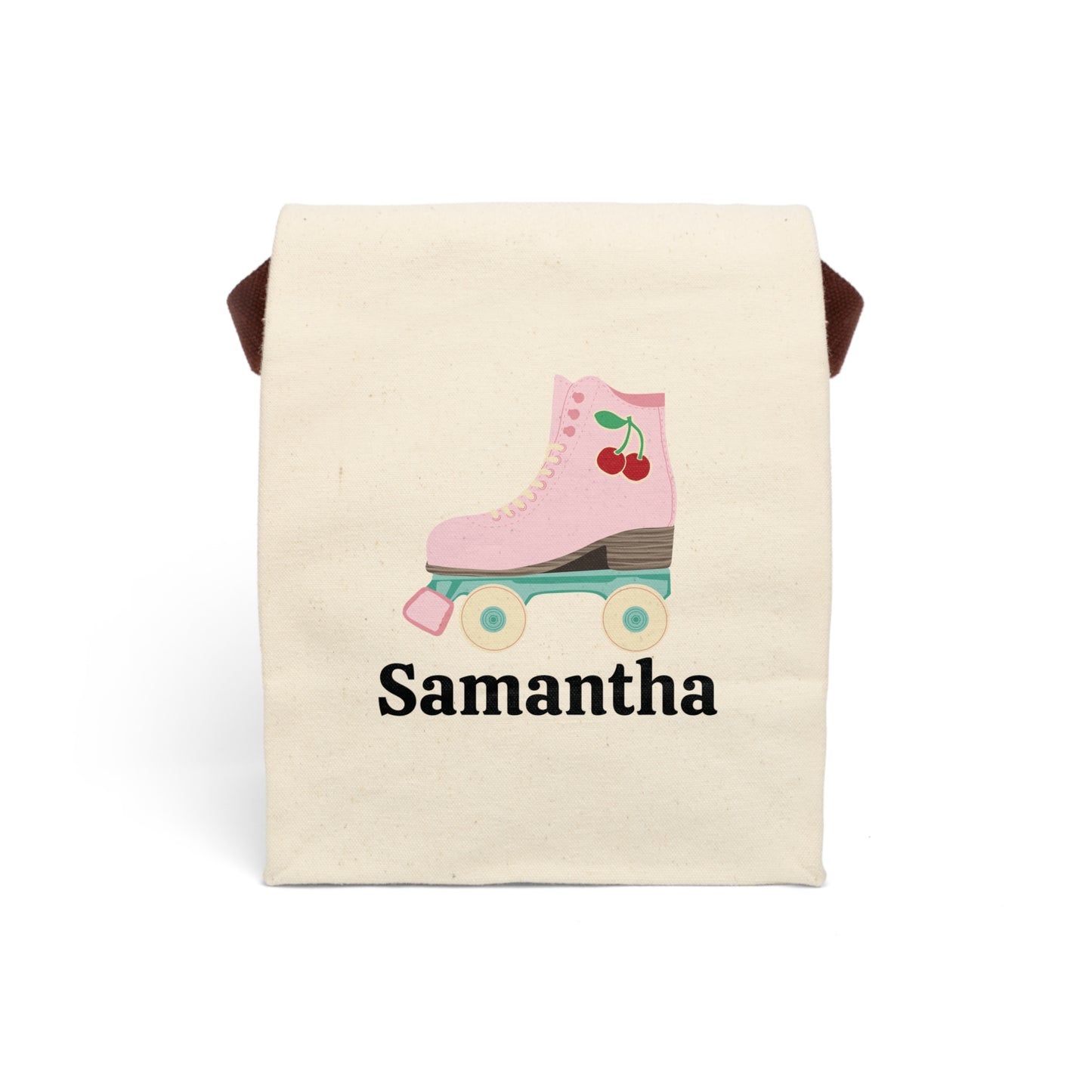 Canvas Lunch Bag Roller Skate Personalized Lunch Bag with Strap Kids Lunch Bag for School