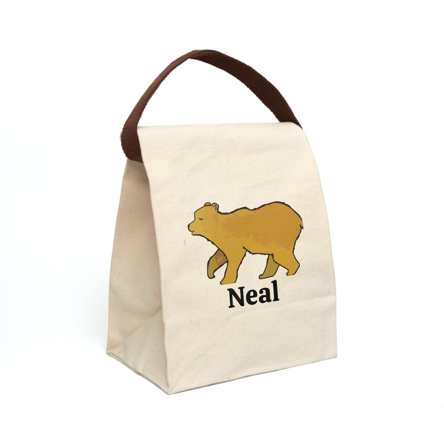 Canvas Lunch Bag Bear Personalized Lunch Bag with Strap Kids Lunch Bag for School