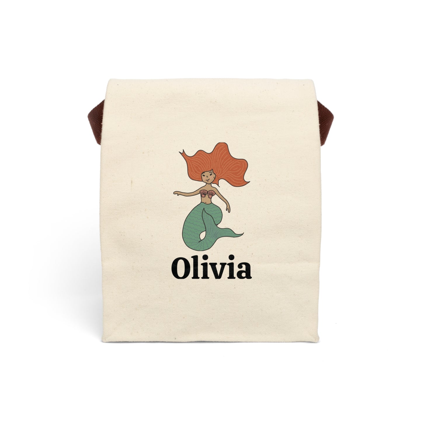 Canvas Lunch Bag Mermaid Personalized Lunch Bag with Strap Kids Lunch Bag for School