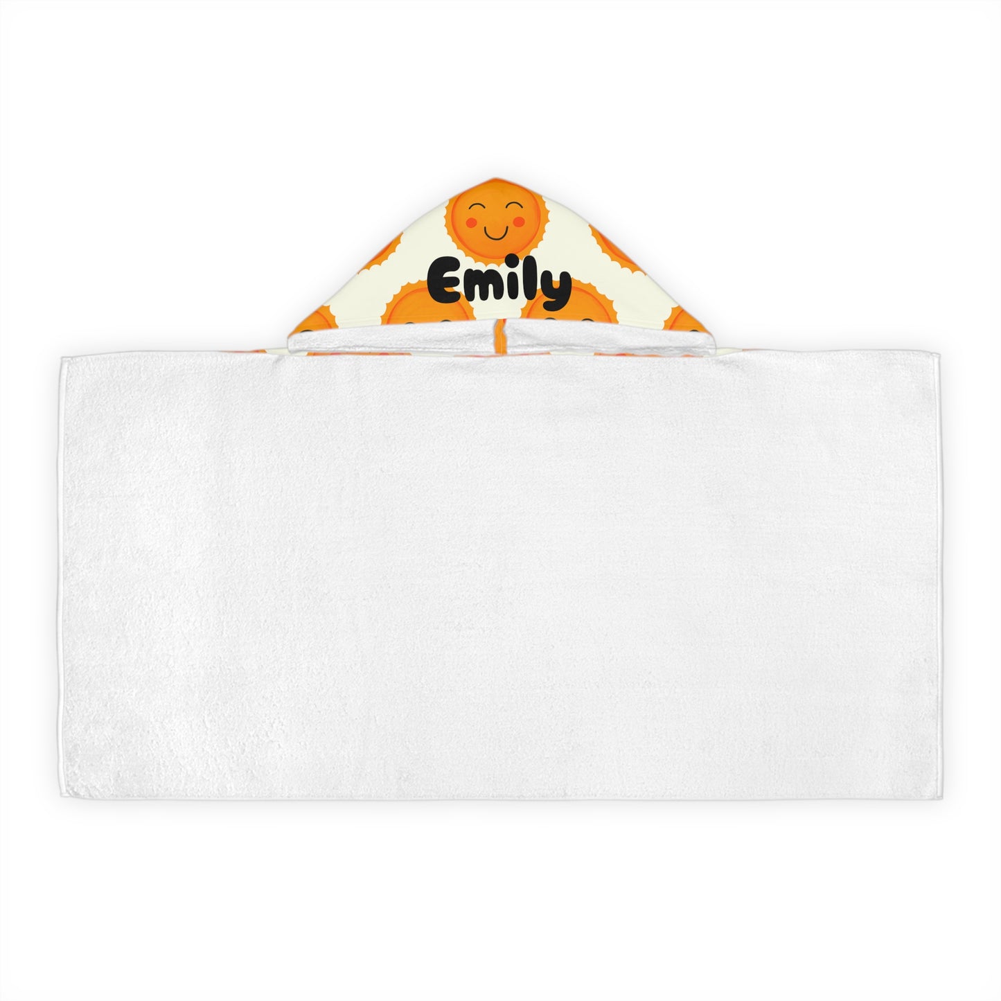 Smiling Sun Personalized Kids Hooded Towel, Youth Hooded Towel, Personalized Gift, Sunshine Beach Towel with Name, Hooded Name Towel