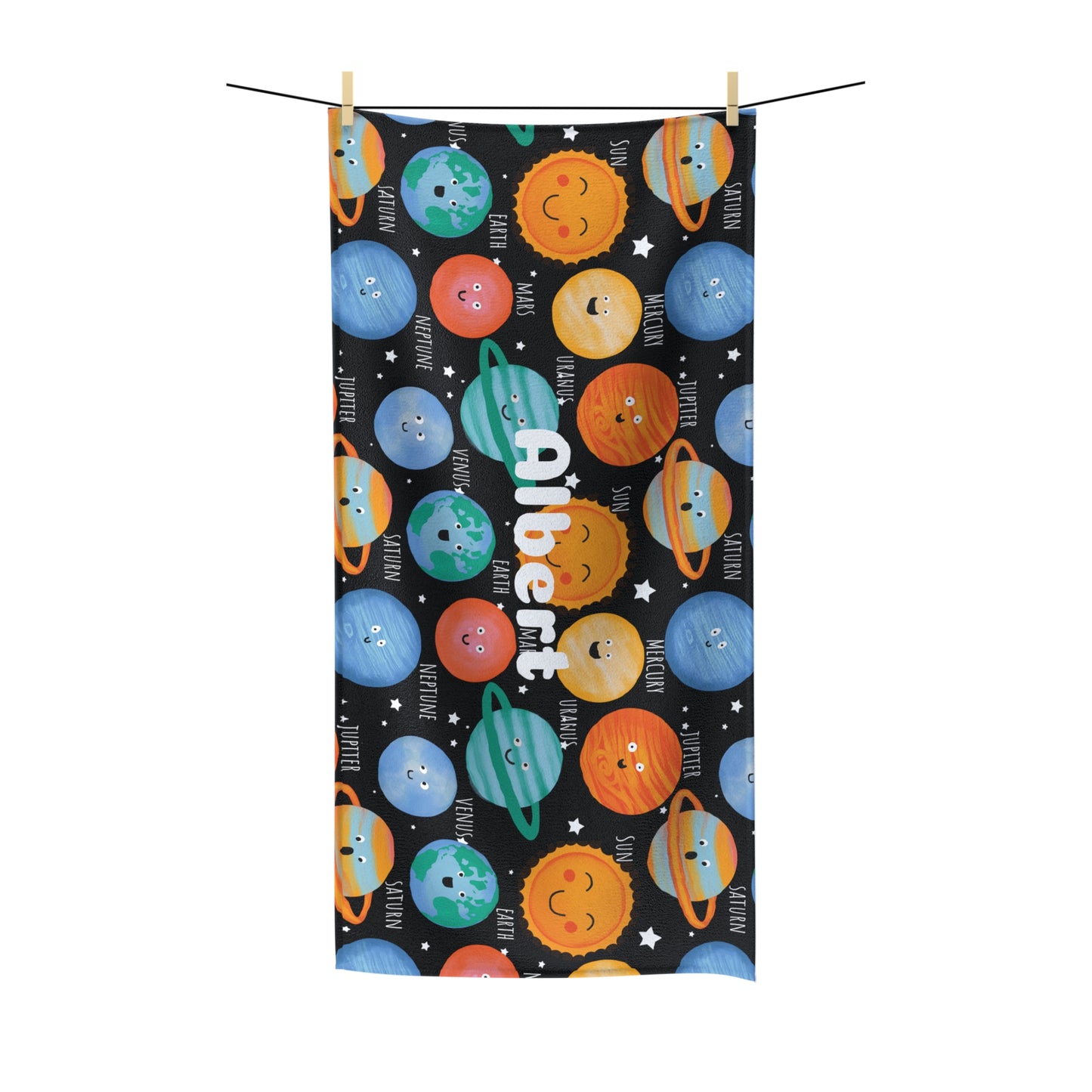 Smiling Planets Beach Towel