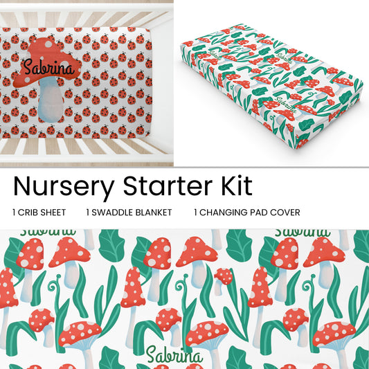 Mushroom Nursery Starter Kit, Personalized Nursery Starter Kit